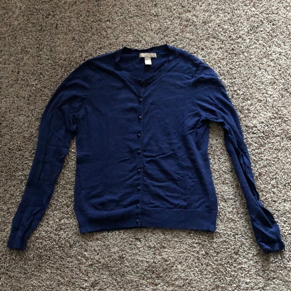 Medium Blue Banana Republic Cotton Cardigan